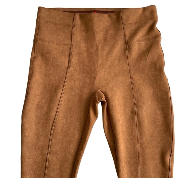 Spanx Faux Suede Leggings Women’s Plus Size 1X High Rise Rich Camel Color Shape - Picture 5 of 11